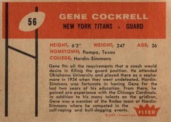 1960 Fleer #56 Gene Cockrell Back