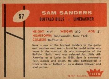 1960 Fleer #57 Sam Sanders Back