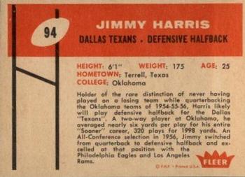 1960 Fleer #94 Jimmy Harris Back