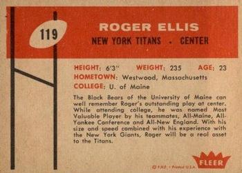 1960 Fleer #119 Roger Ellis Back