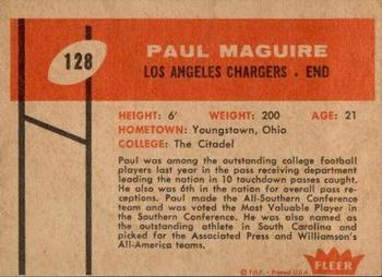 1960 Fleer #128 Paul Maguire Back