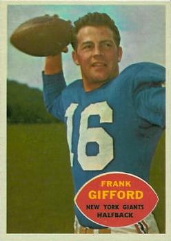 1960 Topps #74 Frank Gifford Front