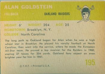 1961 Fleer #195 Alan Goldstein Back