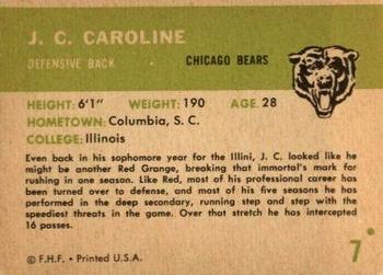 1961 Fleer #7 J.C. Caroline Back