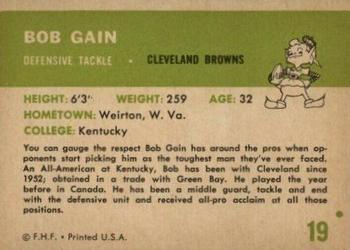 1961 Fleer #19 Bob Gain Back