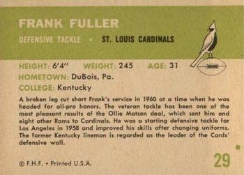 1961 Fleer #29 Frank Fuller Back