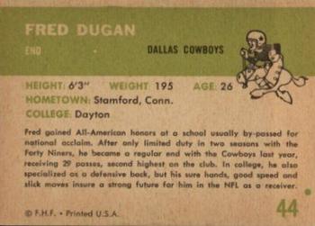 1961 Fleer #44 Fred Dugan Back