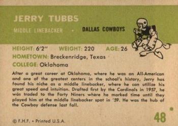 1961 Fleer #48 Jerry Tubbs Back