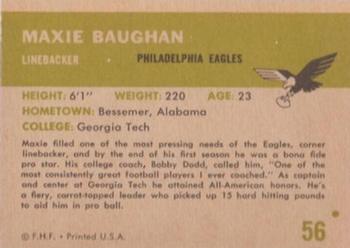 1961 Fleer #56 Maxie Baughan Back