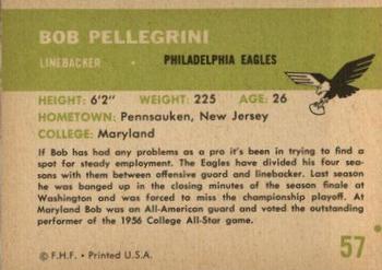 1961 Fleer #57 Bob Pellegrini Back