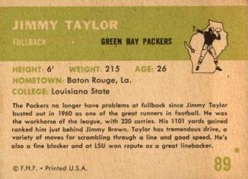 1961 Fleer #89 Jimmy Taylor Back