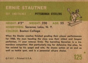 1961 Fleer #125 Ernie Stautner Back