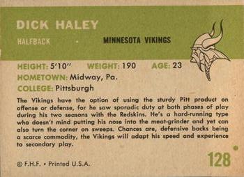 1961 Fleer #128 Dick Haley Back