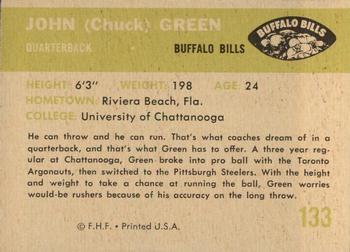 1961 Fleer #133 John (Chuck) Green Back