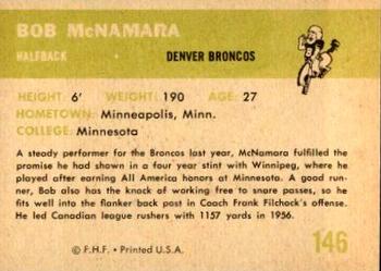 1961 Fleer #146 Bob McNamara Back