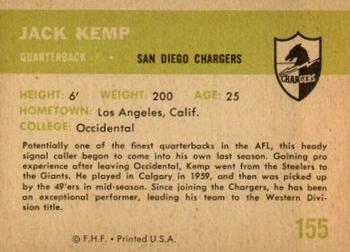 1961 Fleer #155 Jack Kemp Back
