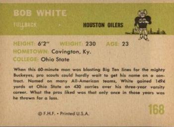 1961 Fleer #168 Bob White Back