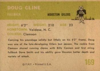 1961 Fleer #169 Doug Cline Back
