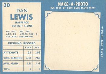 1961 Topps #30 Dan Lewis Back