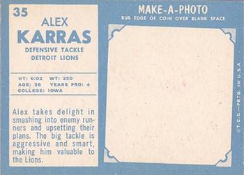1961 Topps #35 Alex Karras Back