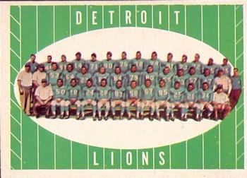 1961 Topps #37 Detroit Lions Team Front
