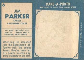 1961 Topps #6 Jim Parker Back