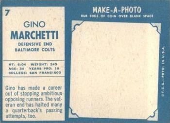 1961 Topps #7 Gino Marchetti Back