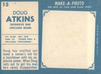 1961 Topps #15 Doug Atkins Back