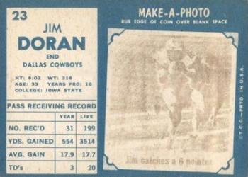 1961 Topps #23 Jim Doran Back