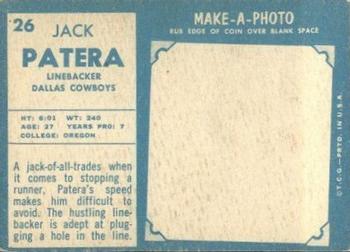 1961 Topps #26 Jack Patera Back