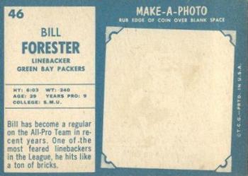 1961 Topps #46 Bill Forester Back