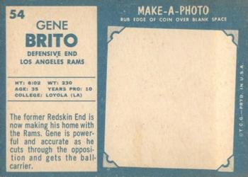 1961 Topps #54 Gene Brito Back