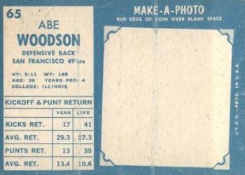 1961 Topps #65 Abe Woodson Back
