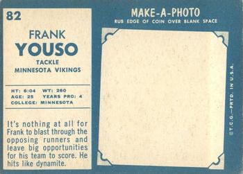 1961 Topps #82 Frank Youso Back