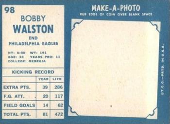 1961 Topps #98 Bobby Walston Back