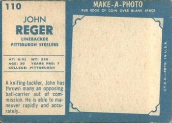 1961 Topps #110 John Reger Back