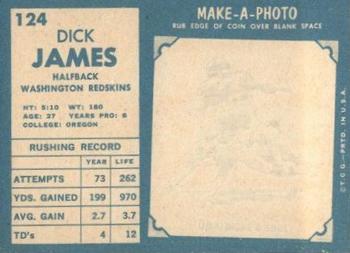 1961 Topps #124 Dick James Back