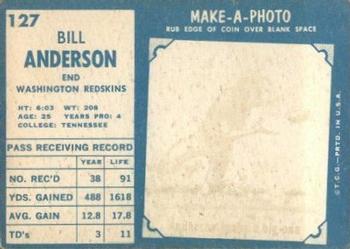 1961 Topps #127 Bill Anderson Back