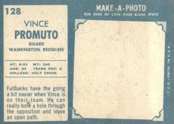 1961 Topps #128 Vince Promuto Back