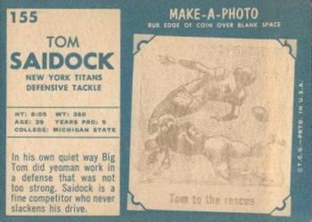 1961 Topps #155 Tom Saidock Back