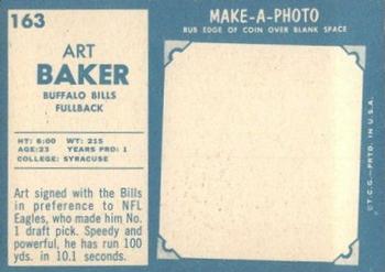 1961 Topps #163 Art Baker Back