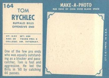 1961 Topps #164 Tom Rychlec Back