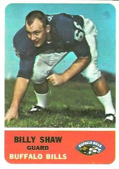 1962 Fleer #16 Billy Shaw Front
