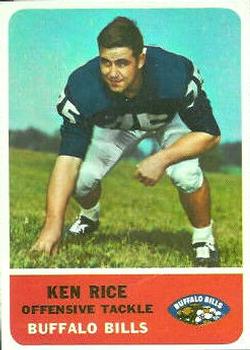 1962 Fleer #17 Ken Rice Front