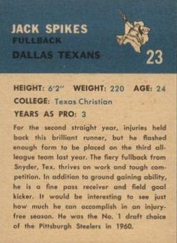 1962 Fleer #23 Jack Spikes Back