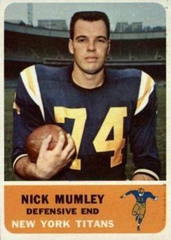 1962 Fleer #65 Nick Mumley Front