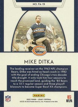 2022 Panini Legacy - For the Ages #FA-19 Mike Ditka Back