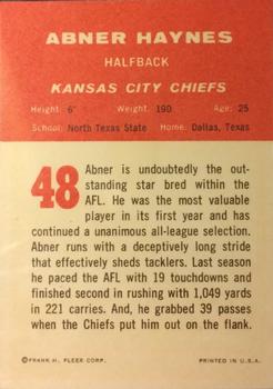 1963 Fleer #48b Abner Haynes Back