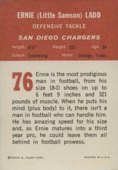 1963 Fleer #76 Ernie Ladd Back