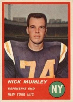 1963 Fleer #22 Nick Mumley Front